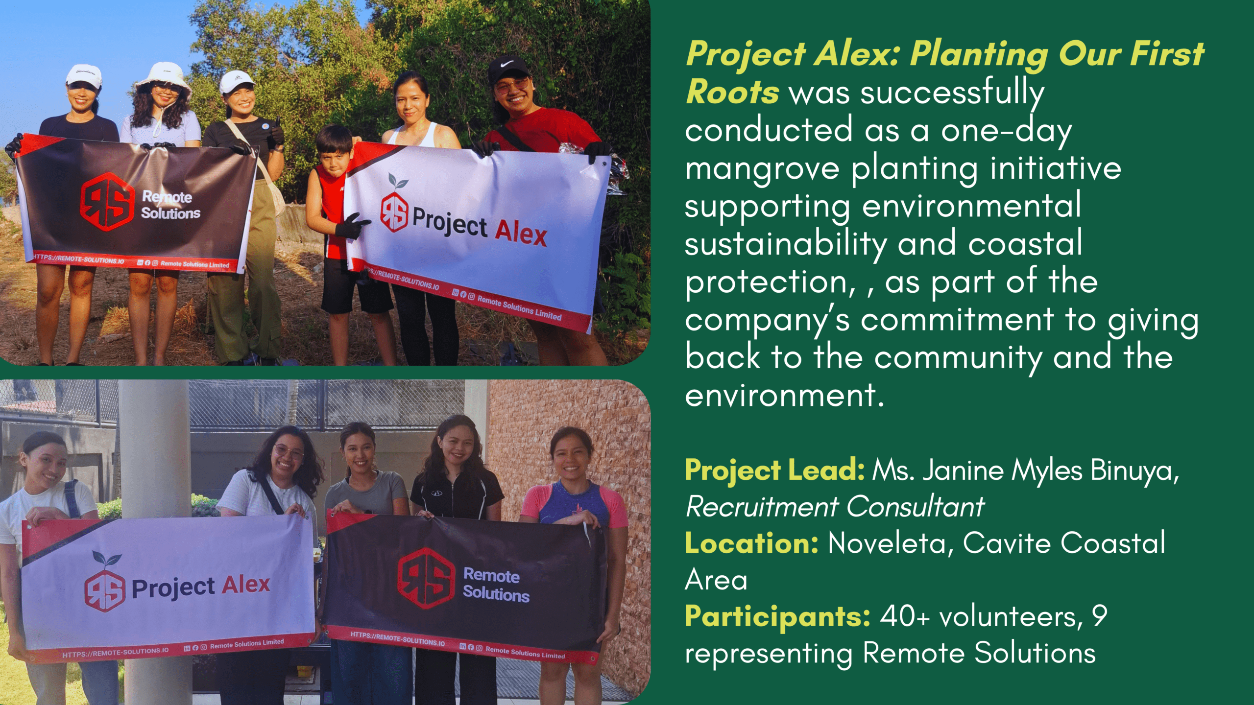 Group of people picture with Project Alex tarpulin