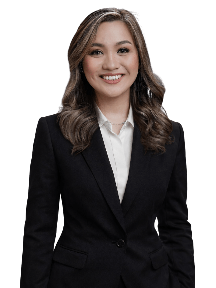A woman smiling in suit
